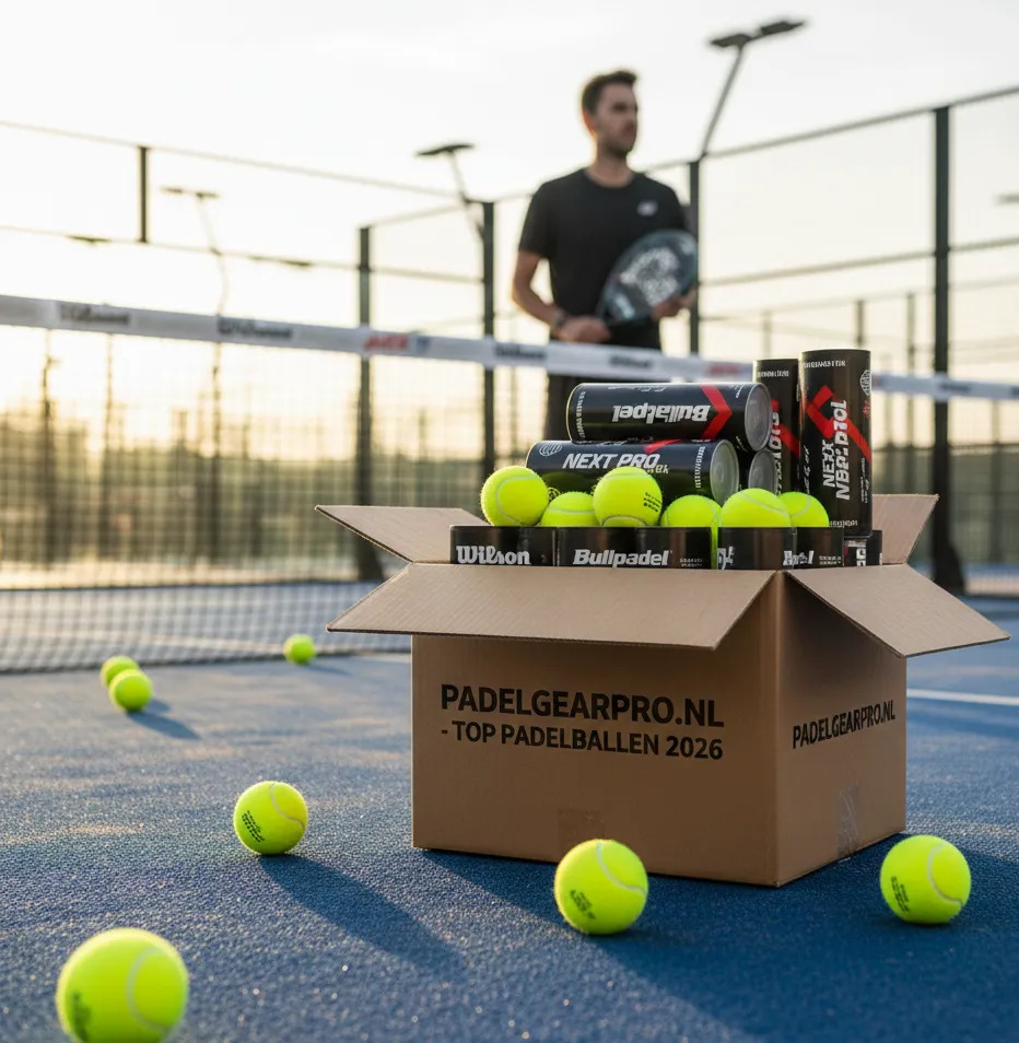padelballen in een doos